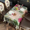 thumbnail image 4 of Vibrant Pioneer Flower Pattern Rectangle Tablecloth 60"x120",Waterproof Polyester Rectangle Table Cloth, Wipeable Spillproof Polyester Tablecloth for Dining, Camping, Indoor and Outdoor, 4 of 6