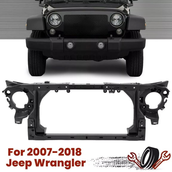 For 2007-2018 Wrangler 6Cyl 3.6L/3.8L Black Radiator Support Core Assembly