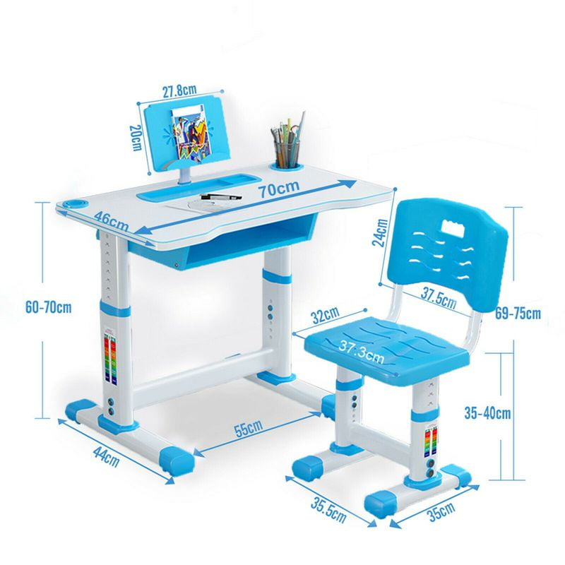 Yaoping Kids Desk And Chair Set Height Adjustable Children Study Table With Bookstand Orthotics For School Home Child Student Blue 1 Com Yaoping Kids Desk And Chair Set Height, Children’s Patio Furniture