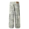 thumbnail image 2 of Mens Vintage Newspaper Print Wide Leg Baggy Jeans Loose Fit Pocketed Durable Casual Streetwear Pants For Everyday Wear, 2 of 4