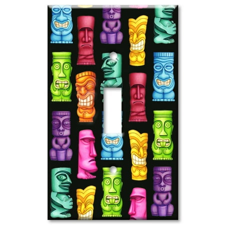 Tiki Plates - Art Plates brand - Single Gang Toggle Wall Plate - Tikis