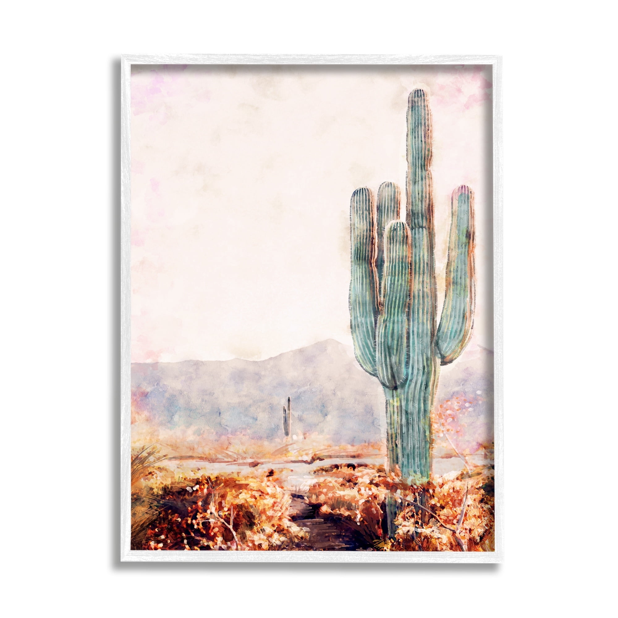 Stupell Industries Standing Tall Cactus Arid Vegetation Dry Mountainous Plains,11 x 14, Design by Ziwei Li