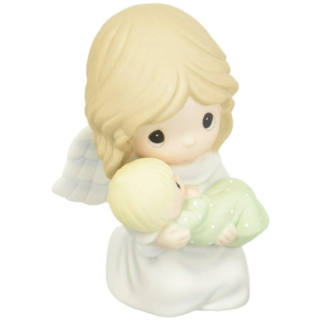 Bisque Angel Figurines 152007 Safe In The Arms of An Angel, Bisque Porcelain Figurine, An angel holds a precious child whose soul is safely embraced in her loving arms By Precious Moments Ship from US ()