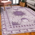 thumbnail image 3 of Sun and Moon Decorative Rug, Bohemian Occult Design of Crescent Solar Ornament Esoteric Stars, Quality Carpet for Bedroom Dorm and Living Room, 6 Sizes, Lilac Lavender, by Ambesonne, 3 of 4