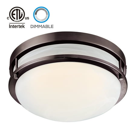 Hunter Oil Rubbed Lighting - TORCHSTAR LED Flush Mount Ceiling Light, Dimmable Ceiling Fixtures, Oil Rubbed Bronze, 12.5 Inch
