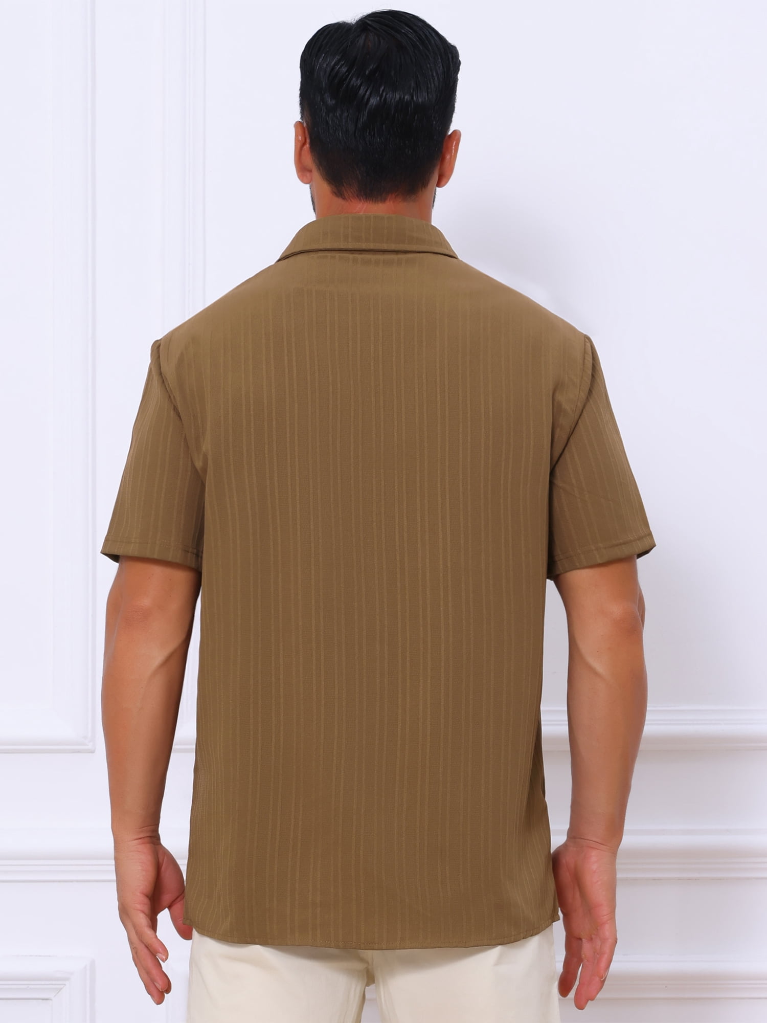 DARING DIVA Men's Short Sleeve Button Down Beach Summer Casual Shirt for Men XL Brown