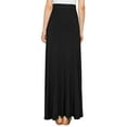 thumbnail image 3 of Made by Johnny Women's Solid Maxi Skirt with Elastic Waist Band S BLACK, 3 of 6