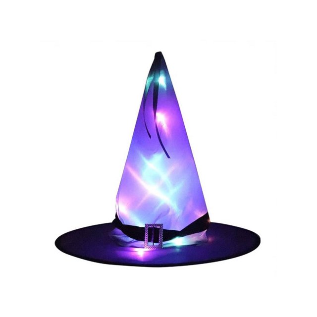 1pc Halloween Witch Hat Led Glowing Magic Hat For Witch Wizard Costume Party Decoration