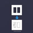thumbnail image 5 of Hyper Tough Screwless Double Rocker Wallplate, Fits Two Switches or Outlets, Snaps in Place for a Seamless Look, Impact Resistant, Matte Finish, White, 5 of 7