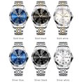 thumbnail image 2 of POEDAGAR Watch for Men Business Dress Analog Quartz Stainless Steel Waterproof Luminous Date Two Tone Luxury Casual Wrist Watch, 2 of 6