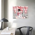 thumbnail image 3 of GOSMITH Pink Snowman Christmas Modern Art Wall Decor for Living Room/Bedroom, Winter Snowflake Xmas Tree Pink Grey Plaid Large Canvas Art Painting Framed Ready to Hang, 3 of 4