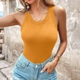 thumbnail image 5 of Women's Tank Tops with Built in Bra Good Support Loose Fit Ribbed Knit Shirts Sleeveless Soft Athletic Yoga Camisole,Yellow M, 5 of 5