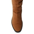 thumbnail image 5 of YDN Women's Chunky Low Heel Lace Up Knee High Boots Side Zipper Round Closed Toe Flat Long Booties Daily Walking Casual Shoes Size 16 Brown, 5 of 5