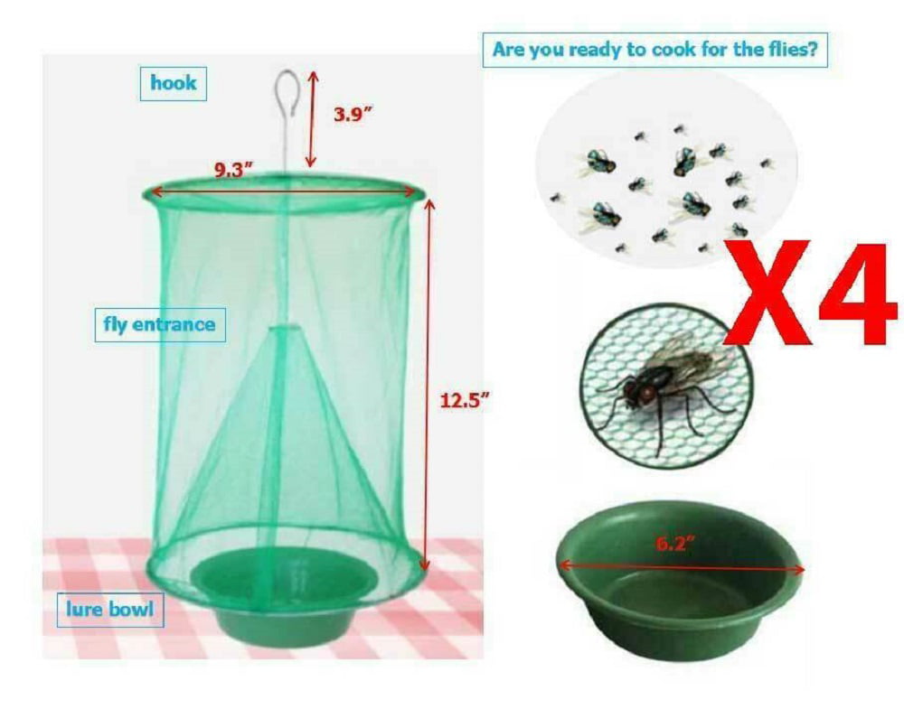 2 X Fly Trap Ranch Reusable Catcher Killer Cage Net Pest Bug Catch Hanging Horse 