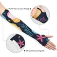thumbnail image 3 of Shells Leaves Flowers Gardening Sleeves UV Sun Protection Cooling Arm Sleeves Anti-Scratch Farmers Sleeves for Women Men, 3 of 7