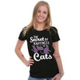 thumbnail image 3 of Crazy Cat Lady Secret of Happiness Womens Fitted Plus Size Graphic Tee Brisco Brands 2X, 3 of 5