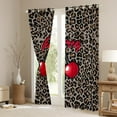 thumbnail image 3 of Homewish Cheetah Print Blackout Curtains Set of 2 (52x84 Each) for Female Men,Red Cherry Window Curtains,Retro Vintage Curtains and Drapes,Ultra Soft Home Decor, 3 of 6