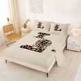 thumbnail image 2 of Erosebridal L Letter Monogrammed Full Size Sheets 4-Piece For Teens Adults,Girls Boys Vintage Cheetah Print Bow Bed Sheets, 2 of 5