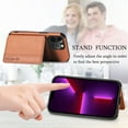 thumbnail image 2 of Case for iPhone 14 Pro,Decase Premium Fabric Hybrid Wallet Phone Cover RFID Blocking Card Slots Holder Shockproof Anti-Scratch Support Magnetic Car Mount - brown, 2 of 7