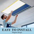 thumbnail image 5 of 1 Pack Gold Line Fluorescent Light Covers for Ceiling Lights Navy Blue Color Block Rectangular Geometric Modern Magnetic Ceiling Light Covers Overhead Light Filters for Office Classroom Home, 5 of 9
