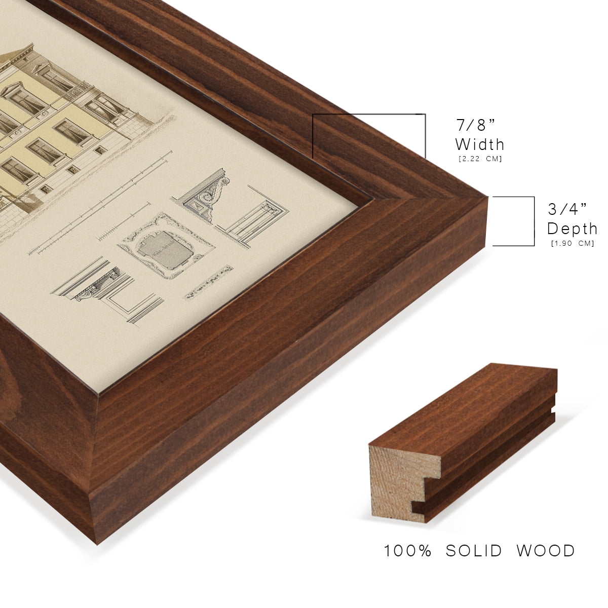 Estate and Plan VI -Framed Print w/glass-Chestnut