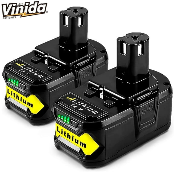 2 Pack 5.0Ah 18V Battery Compatible with Ryobi 18 Volt One  P108 Cordless Power Tools