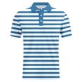 thumbnail image 4 of Men'S Polo Shirts Short Sleeve Knit Stripe Casual Summer Fit Business Leisure Male Tshirts, 4 of 6