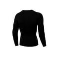 thumbnail image 2 of Men's Dry Fit Exercise Running Shirt Round Collar Long Sleeve Outdoor Training Suit, 2 of 3