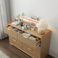 thumbnail image 4 of Tydimor Dressers for Bedroom 6 Drawers, Wide Chest of Drawers Storage Organizer, Wooden Cabinet with Anti-Tip Safety for Living Room, Hallway, 4 of 6