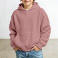 thumbnail image 4 of TBWNWG Boys Girls Casual Solid Knit Long Sleeve Hooded Sweatshirt with Pockets Textured Outdoor Jacket for Youth Pullover Warm Top, 4 of 4