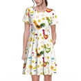 thumbnail image 1 of Balery Chickens A Vestidos sueltos de manga corta para mujer, vestidos de verano 2025, vestidos casuales de corte A con vuelo., 1 of 6