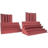 Seismic Audio 4 Pack of Burgundy Acoustic Foam Corner Bass Traps - Sound Dampening Panels - SA-FMBST-Burgundy-4Pack
