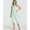 thumbnail image 6 of Real Essentials 2 Pack: Women’s Pajama Set Tank Top and Capri Pants Super-Soft Loungewear (Avalable In Plus Size), 6 of 6
