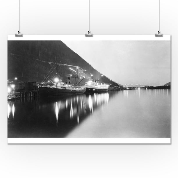 View of Juneau, Alaska at Midnight in June Photograph (24x36 Giclee