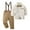 A-Khaki, variant on Little Boys Clothes Dress Shirt + Suspender Pants + Bowtie 3 Pieces Formal Gentleman Suits Baptism Dress for Toddler Boy 18-24 Months