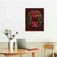 thumbnail image 2 of Nawypu New Year Canvas Wall Art for Living Room Wall Decoration Canvas Print Picture Framed Artwork Ready to Hang for Home Kitchen Bedroom Wall Decor Christmas Balls Wreath with Red Black Plaid, 2 of 4