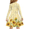 thumbnail image 3 of DISNIMO Sunflower Dress for Girls Music Note Dresses Kid Dress Long Sleeve Girls Casual Long Sleeve Dresses Size 9-10 Childrens Skater Dress Kids Midi Dresses Girls Swing Dress Girls Clothing, 3 of 7