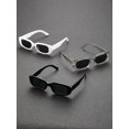 thumbnail image 3 of 5 Pcs Men Square Frame Black Glasses Fashion Glasses for Men Trendy Retro For Outdoor Clothing Accessories UV Protection, 3 of 4