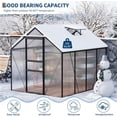 thumbnail image 5 of All-Season Polycarbonate Walk-In Greenhouse 6x8 FT – Durable Aluminum Frame, Sliding Door, Adjustable Roof Vent, Rain Gutter – Ideal for Outdoor Garden, Patio, Backyard – 8-Black, 5 of 14