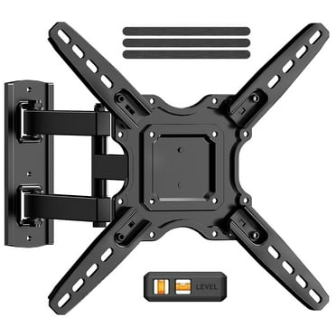 MountFTV Full Motion TV Wall Mount Bracket for 26-65 inch TVs, Max 400*400mm, Holds up to 77 lbs, 12"/16" Single Wood Studs