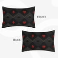 thumbnail image 2 of Zufioo Red Poker Print Double-sided Plush Pillow Cover,Decorative Pillow Protector without Pillow Core, Suitable for Sofa, Bedroom, Car-16"x24", 2 of 6
