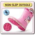 thumbnail image 5 of EUXTERPA Toddler Rain Boots for Girls Waterproof Kids Pink Rubber Boots with Easy On Handles Big Kid Size 1, 5 of 7