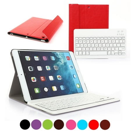 Apple Bluetooth Keyboard Case CoastaCloud Removeable Keyboard FOR Apple NEW iPad 2017 Wireless Bluetooth Keyboard 9.7 inch with Stand Folio Case Cover for iPad Air 1/ iPad 5 Rechargeable USB Cable PU Leather ()