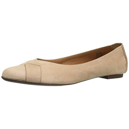 BC Footwear Women's Petite V-Suede Ballet Flat, Nude, 10 M US