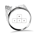 thumbnail image 1 of Clavier Symbole ASWD Anneau Réglable Amour Mariage Engagement, 1 of 3