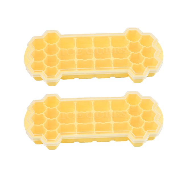 2 piezas de caja de hielo de panal de 26 rejillas-26 rejilla amarilla con tapa Ormromra CPB-US-WZY86-2
