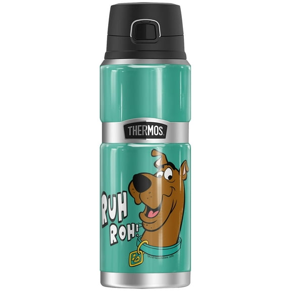 Scooby-Doo Ruh Roh Face, THERMOS STAINLESS KING Stainless Steel Drink Bottle, Vacuum insulated & Double Wall, 24oz