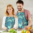 thumbnail image 5 of Blue Paisley and Floral Pattern Apron-Garden Aprons for Women with Pockets-Cotton Linen Waterproof Kitchen Cooking Gardening Aprons Adjustable for Kitchen,Cooking,BBQ and Salon 33x27 Inch, 5 of 7