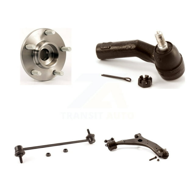 Transit Auto Front Right Hub Bearing Assembly Suspension Lower Control Arm with Ball Joint Outer Tie Rod End and Sway Bar Stabilizer Link Kit for Car Mazda 3 K7T-106618