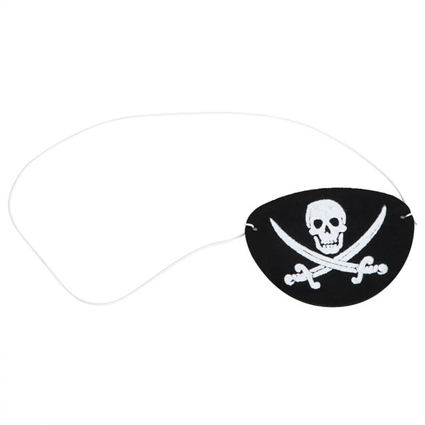 Suministros Para Fiestas de Disfrazs de Halloween Con Banda Elástica y Parche en el Ojo de Calavera Pirata